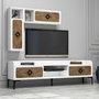 Hanah Home Mueble de TV Samba - Blanco y Nogal
